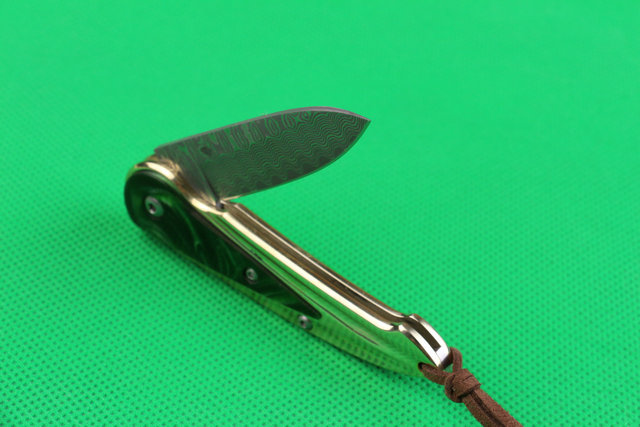  The Chinese Feast Damascus steel no lock folding knife UD402180 